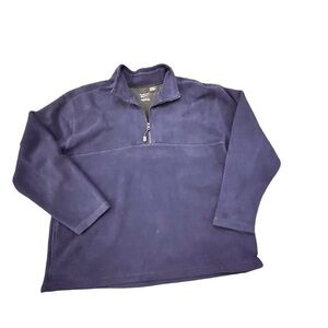 ProSpirit Light Navy Blue 1/4 Zip Adult Fleece Pullover Jacket‎ Pockets XXL